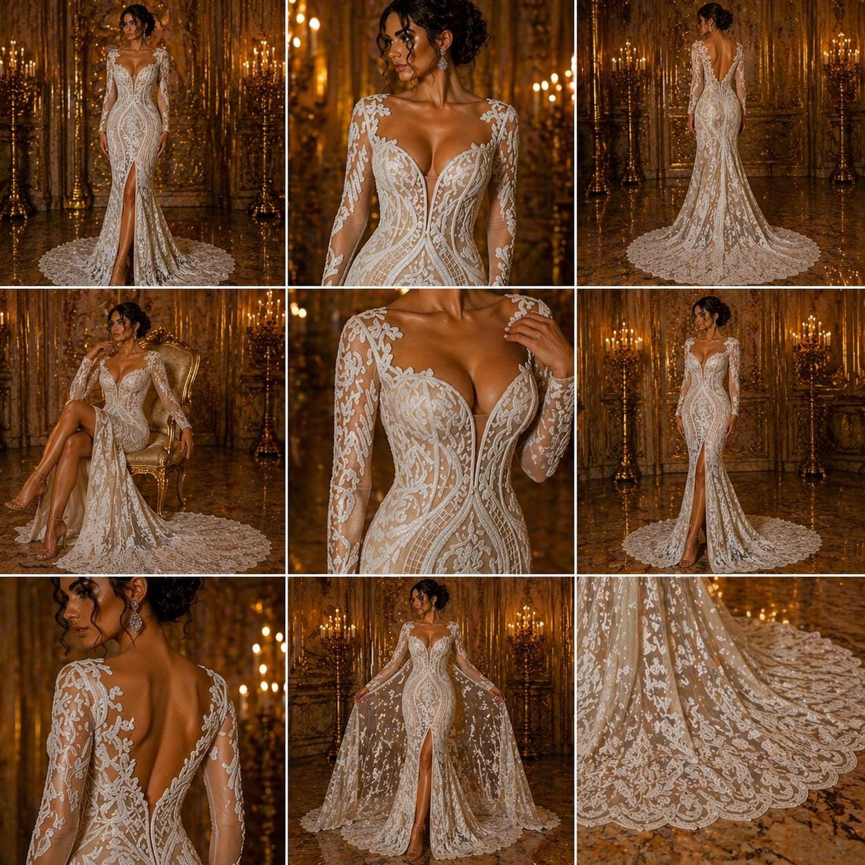 White/Nude - Marvelous Luxury Shiny Sequin 4-Way Stretch Mesh Fabric – Prom & Evening Dress Material By The Yard.