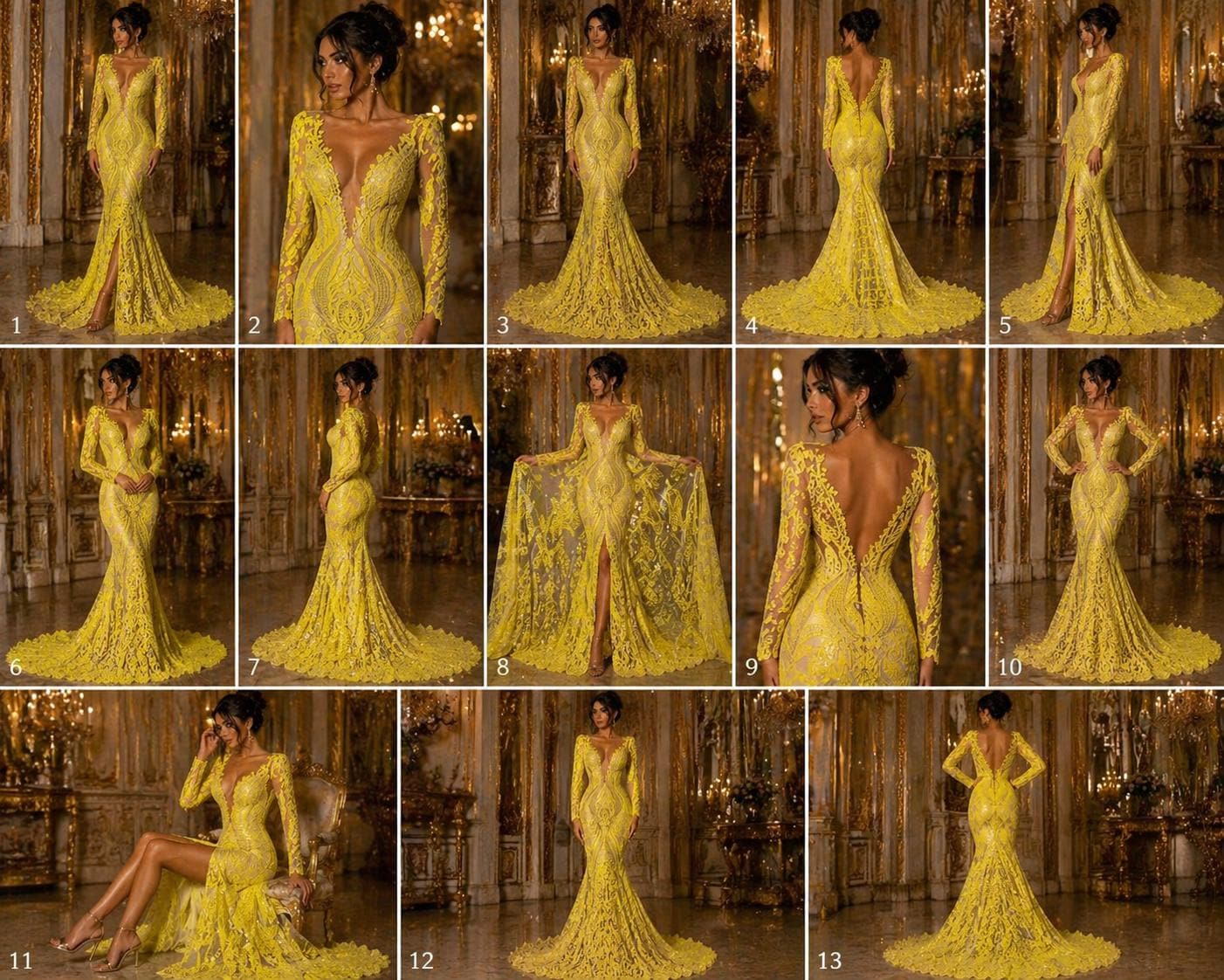 Yellow - Marvelous Luxury Shiny Sequin 4-Way Stretch Mesh Fabric – Prom & Evening Dress Material By The Yard.