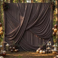 10Ft x 12Ft - BROWN - Wrinkle Free Backdrop Curtains for Parties  - 2 Panels 5x12ft Interlock Backdrop for Weddings Birthday Party Curtains
