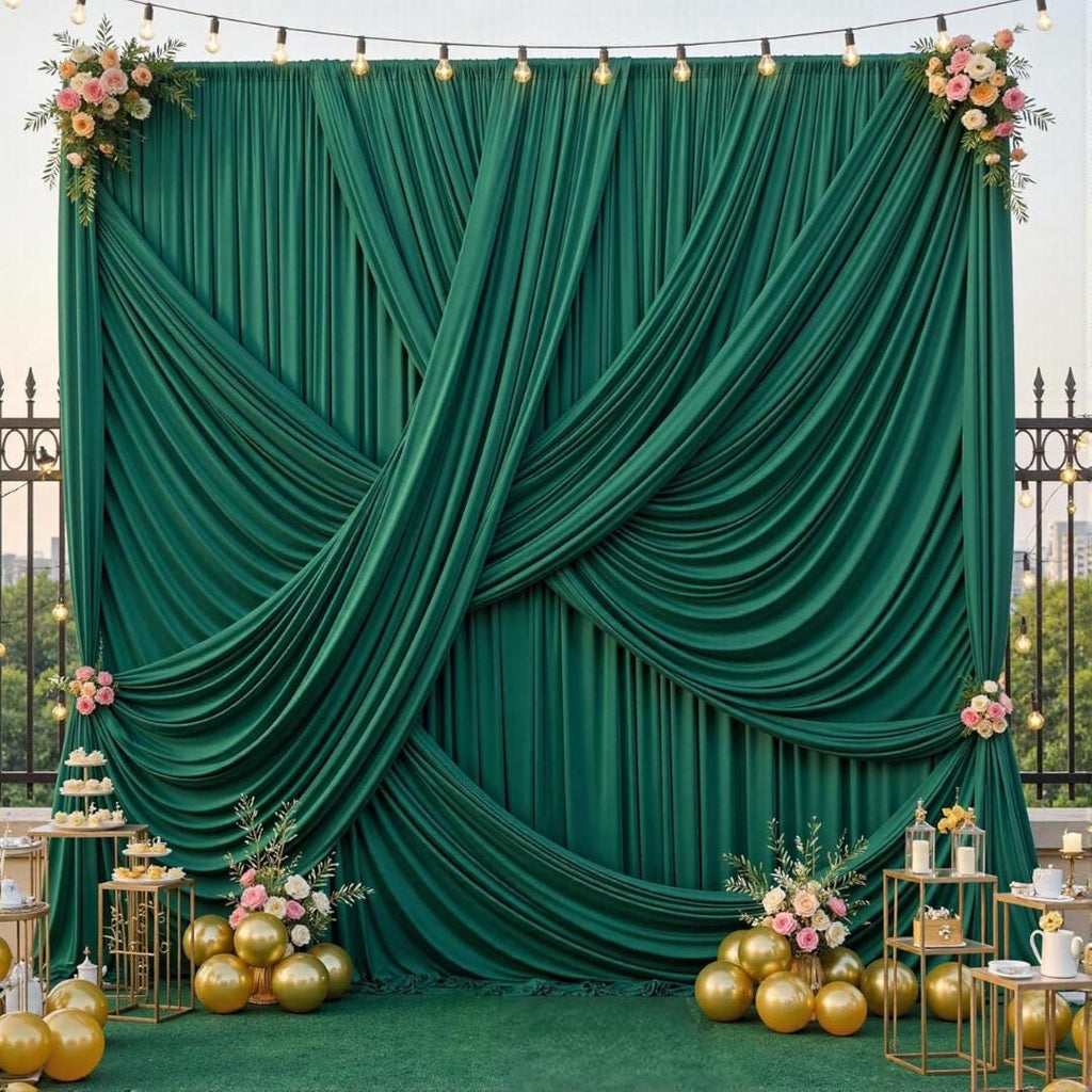 10Ft x 12Ft - FOREST - Wrinkle Free Backdrop Curtains for Parties  2 Panels 5x12ft Interlock Backdrop for Weddings Birthday Party Curtains
