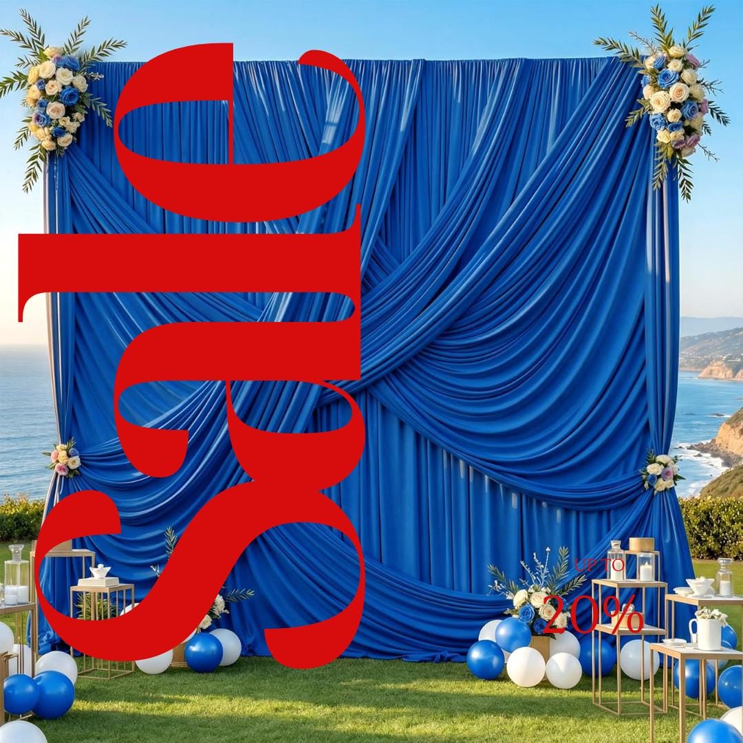 10Ft x 12Ft - ROYAL - Wrinkle Free Backdrop Curtains for Parties  2 Panels 5x12ft Interlock Backdrop for Weddings Birthday Party Curtains