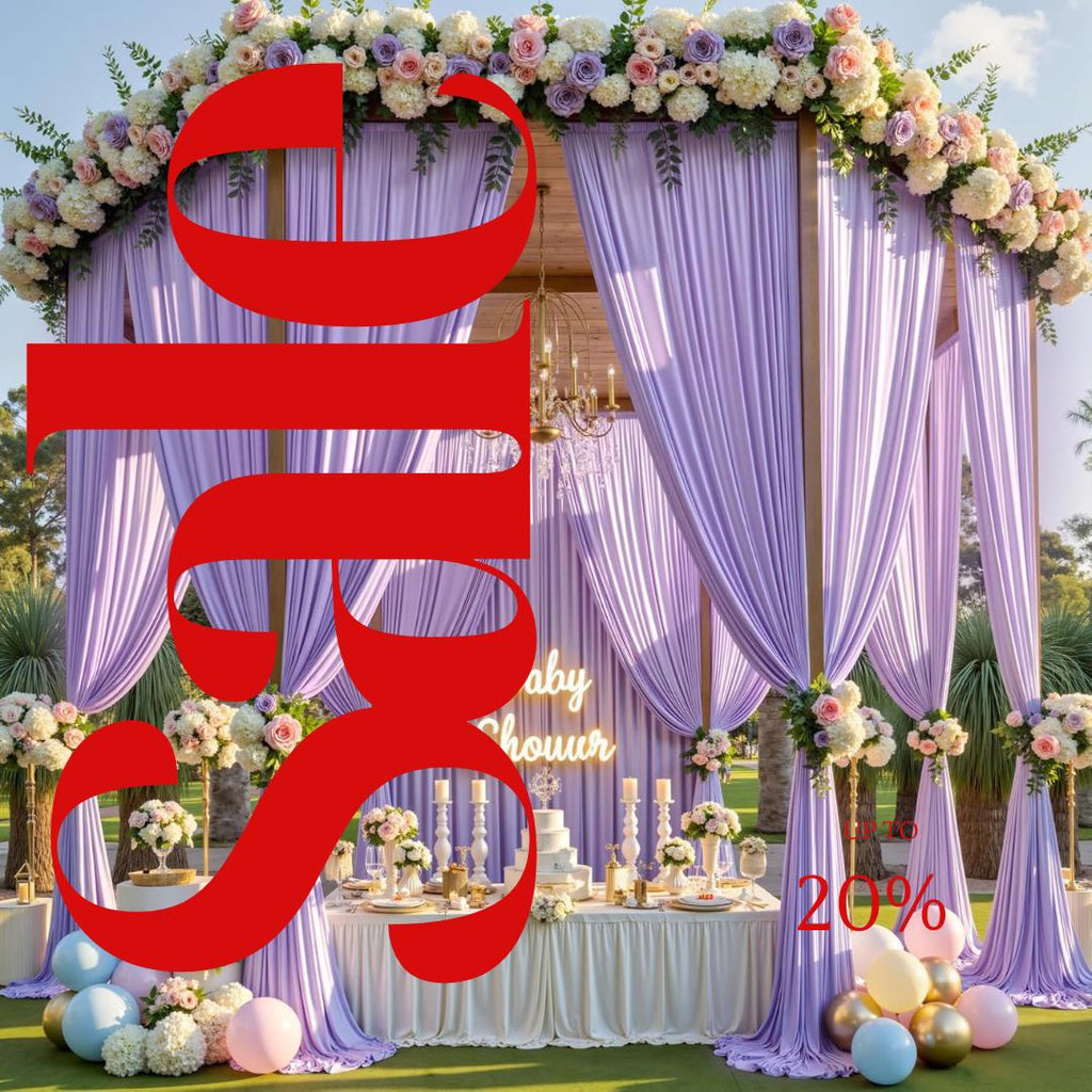10Ft x 12Ft - LILAC - Wrinkle Free Backdrop Curtains for Parties  2 Panels 5x12ft Interlock Backdrop for Weddings Birthday Party Curtains