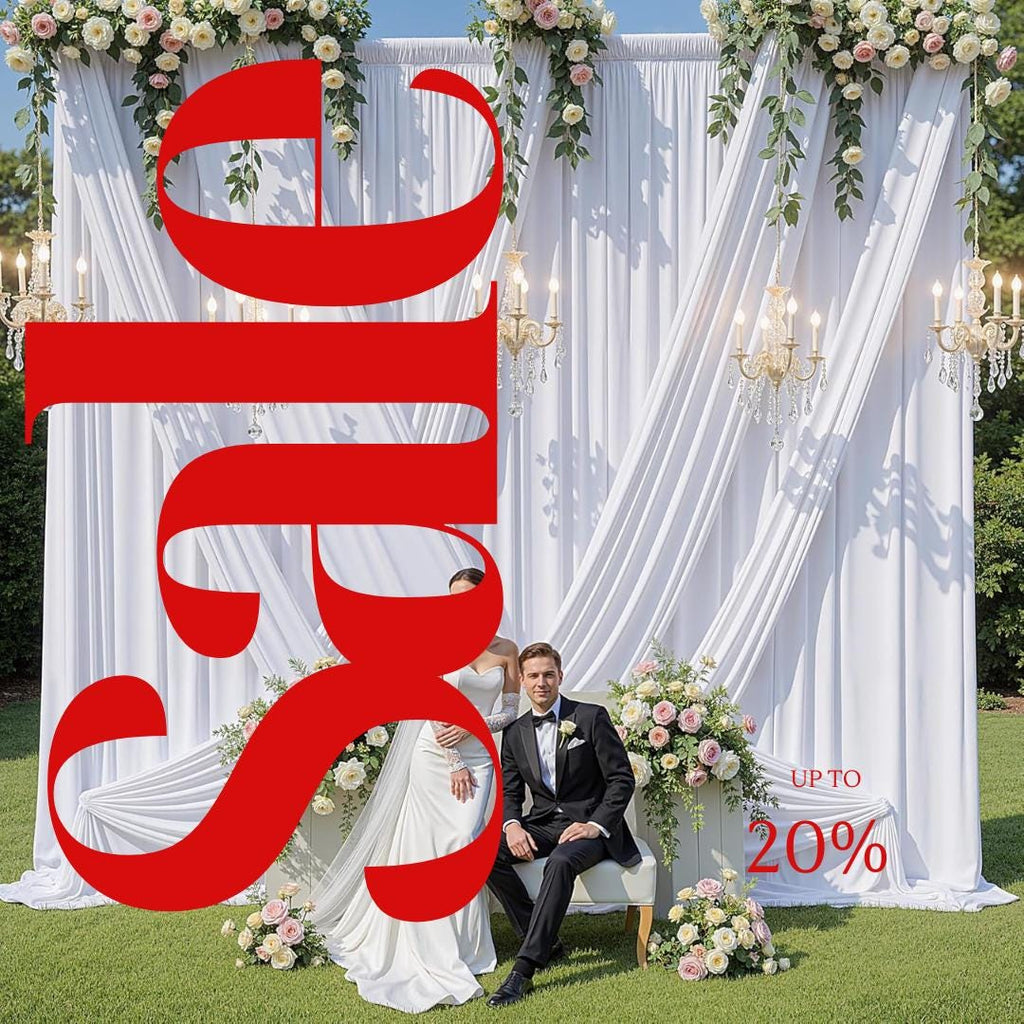 2 Panels - WHITE - 5Ft x 16Ft Wrinkle Free Backdrop Curtains for Parties  - Silky Interlock Backdrop for Weddings Birthday Party Curtains