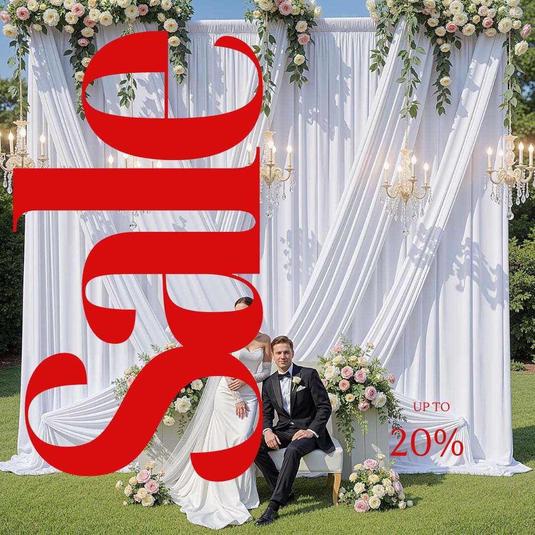 2 Panels - WHITE - 5Ft x 16Ft Wrinkle Free Backdrop Curtains for Parties  - Silky Interlock Backdrop for Weddings Birthday Party Curtains