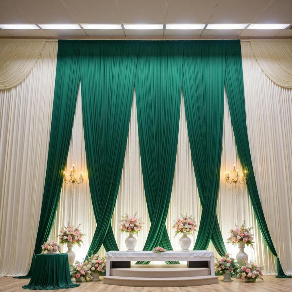 2 Panels - FOREST - 5Ft x 16Ft Wrinkle Free Backdrop Curtains for Parties  - Silky Interlock Backdrop for Weddings Birthday Party Curtains
