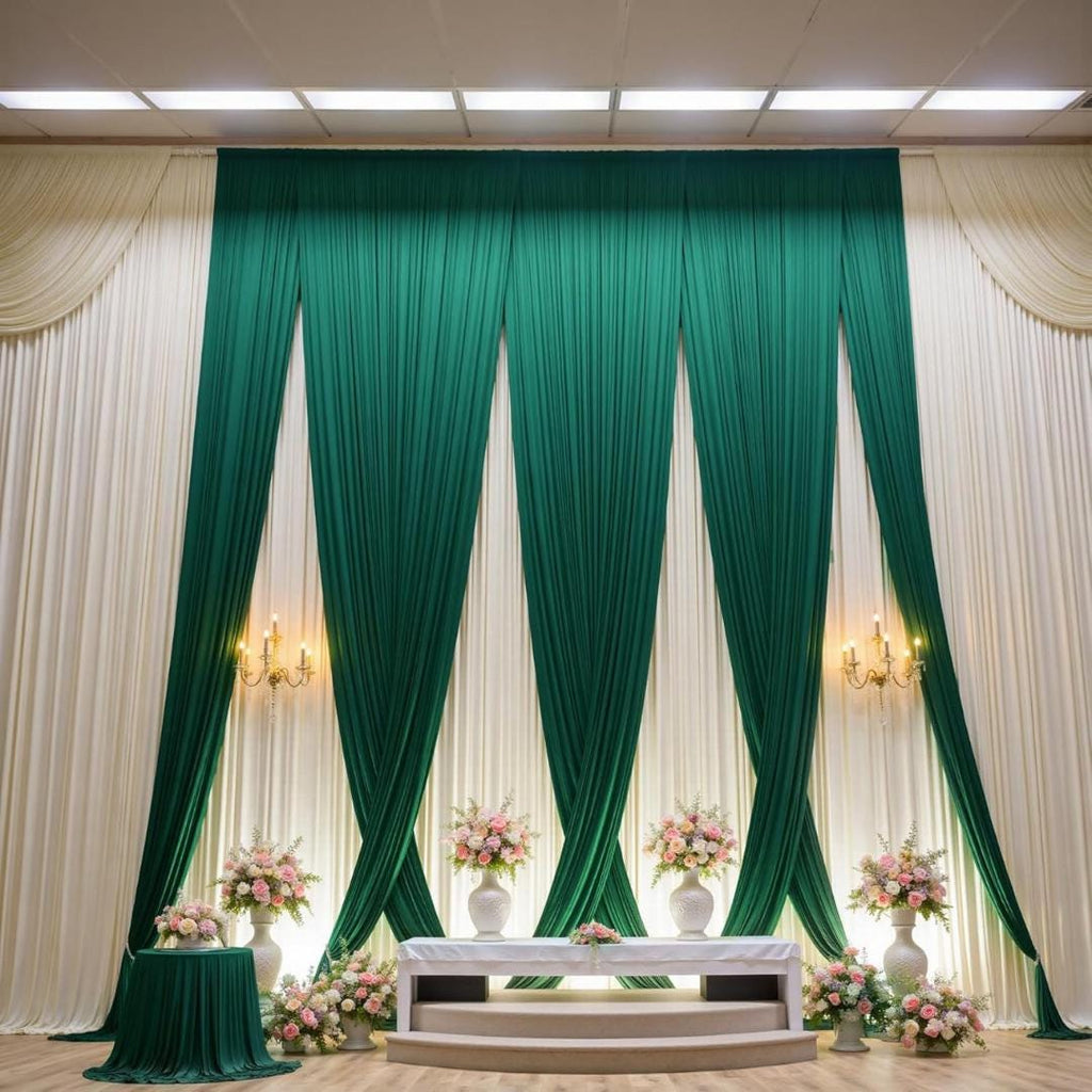 2 Panels - FOREST - 5Ft x 16Ft Wrinkle Free Backdrop Curtains for Parties  - Silky Interlock Backdrop for Weddings Birthday Party Curtains