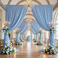 2 Panels - LT BLUE - 5Ft x 16Ft Wrinkle Free Backdrop Curtains for Parties  - Silky Interlock Backdrop for Weddings Birthday Party Curtains