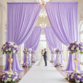 2 Panels - LILAC - 5Ft x 16Ft Wrinkle Free Backdrop Curtains for Parties  - Silky Interlock Backdrop for Weddings Birthday Party Curtains