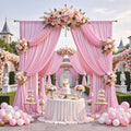 2 Panels - PINK - 5Ft x 16Ft Wrinkle Free Backdrop Curtains for Parties  - Silky Interlock Backdrop for Weddings Birthday Party Curtains