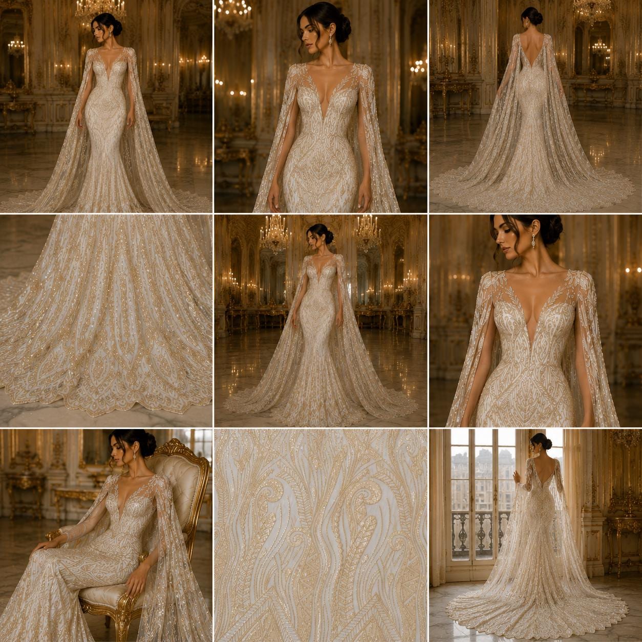 Feather Design Luxury Shiny Sequin - NUDE - 4 Way Stretch Mesh Fabric – Prom & Evening Dress Material By The Yard.