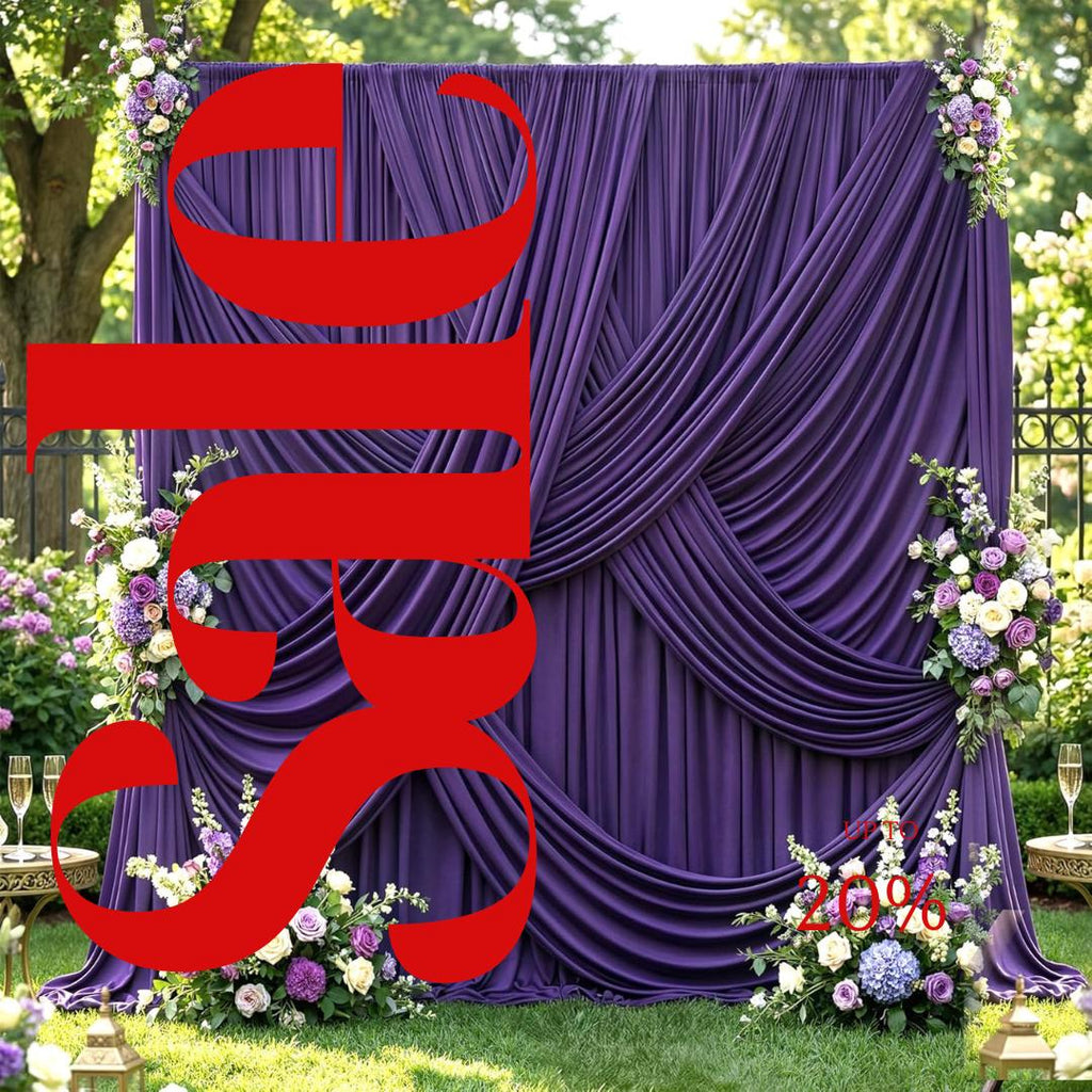 10Ft x 12Ft - PURPLE - Wrinkle Free Backdrop Curtains for Parties  - 2 Panels 5x12ft Interlock Backdrop for Weddings Birthday Party Curtains
