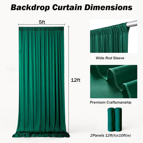 10Ft x 12Ft - FOREST - Wrinkle Free Backdrop Curtains for Parties  2 Panels 5x12ft Interlock Backdrop for Weddings Birthday Party Curtains