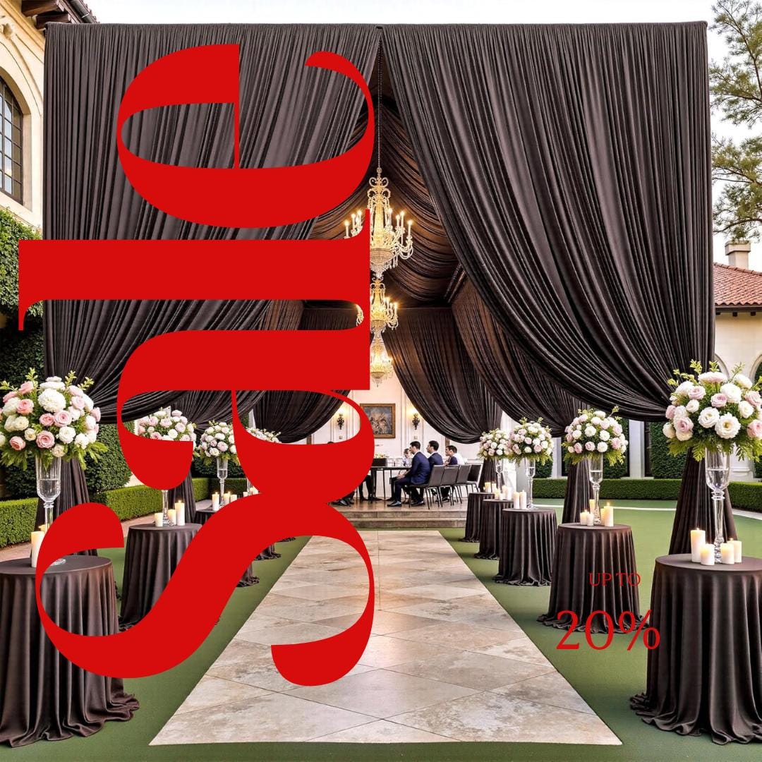 2 Panels - BROWN - 5Ft x 16Ft Wrinkle Free Backdrop Curtains for Parties  - Silky Interlock Backdrop for Weddings Birthday Party Curtains