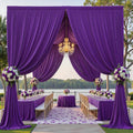 2 Panels - PURPLE - 5Ft x 16Ft Wrinkle Free Backdrop Curtains for Parties  - Silky Interlock Backdrop for Weddings Birthday Party Curtains
