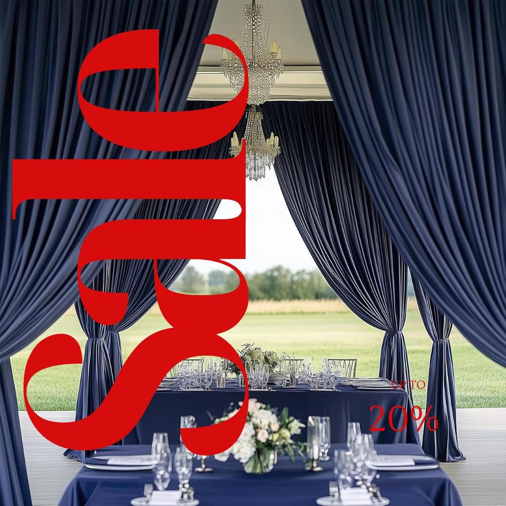 2 Panels - NAVY - 5Ft x 16Ft Wrinkle Free Backdrop Curtains for Parties  - Silky Interlock Backdrop for Weddings Birthday Party Curtains