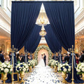 2 Panels - NAVY - 5Ft x 16Ft Wrinkle Free Backdrop Curtains for Parties  - Silky Interlock Backdrop for Weddings Birthday Party Curtains