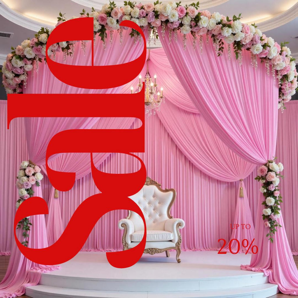 2 Panels - PINK - 5Ft x 16Ft Wrinkle Free Backdrop Curtains for Parties  - Silky Interlock Backdrop for Weddings Birthday Party Curtains